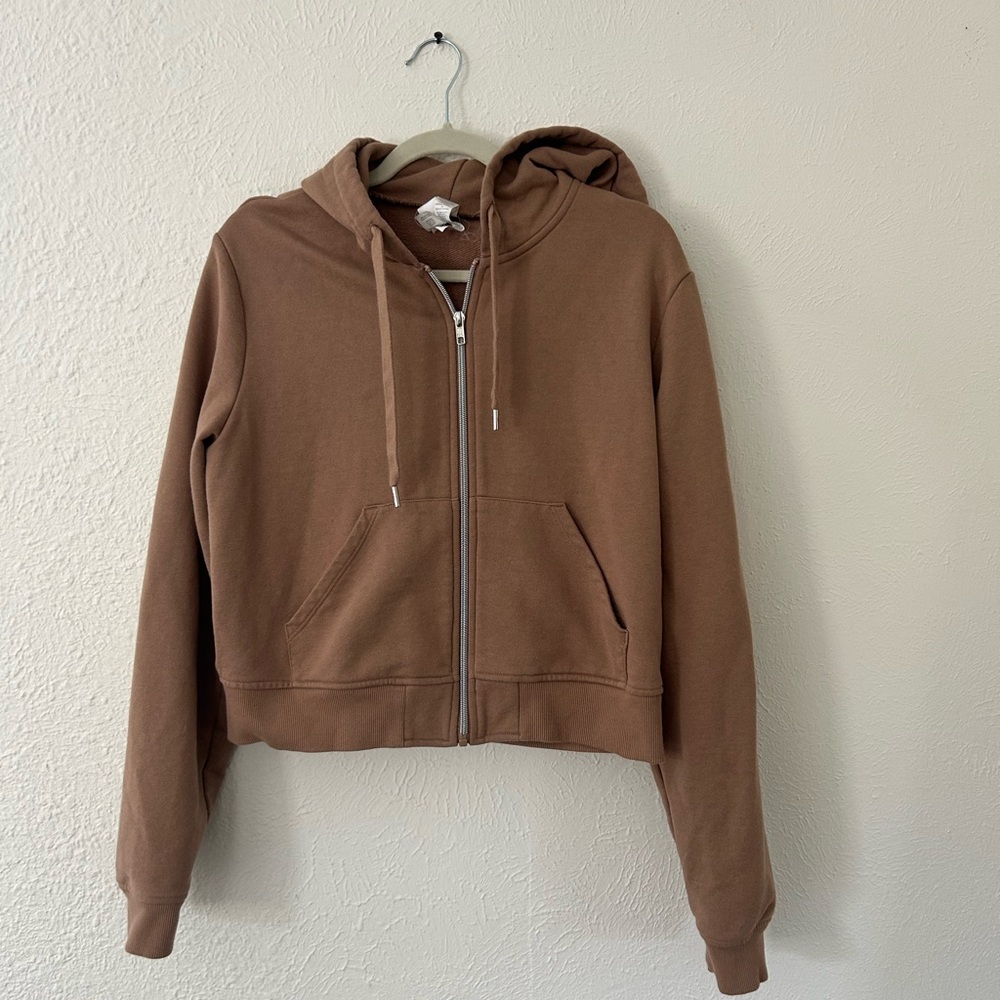 Alo yoga Routine Cropped Zip Hoodie - toasted almond